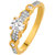 Voylla Cubic Zirconia Solitaire 9 to 5 Ring