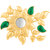 Voylla Artistic Gold-Plated Corolla Floral Statement Ring