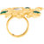 Voylla Artistic Gold-Plated Corolla Floral Statement Ring