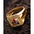 Dare by Voylla Elegant Navratan Gold-Plated Statement Ring