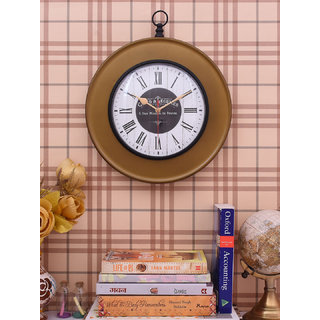 Home Sparkle Vintage Style Wall Clock Suitable For Bedroom/Living Room Dcor/Gifting Purpose( Golden )