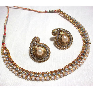                       Golden Pearl Mango Necklace Set                                              