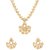 Voylla Yellow Gold Plated Petals Necklace Set