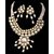Voylla Classic Kundan Palatial Necklace Set with Pearl Drops and Bead String