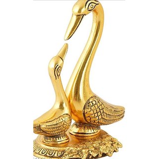 Metalcrafts pair of Ducks, metal, gold plated, attractive showpiece, 15 cm