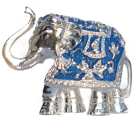 Deific Silver plated Resin Showpiece Statue Figurine of an Elephant Fengshui Vastu Shastra Gift 9x5x8(cms.) 159gms.