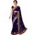 Tiana Creation Blue Embroidered Net Saree With Blouse