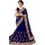 Tiana Creation Blue Embroidered Net Saree With Blouse