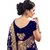 Tiana Creation Blue Embroidered Net Saree With Blouse