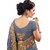 Tiana Creation Grey Embroidered Net Saree With Blouse