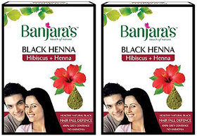 Banjaras Black Henna Hibiscus And Henna 50g Pack Of 2