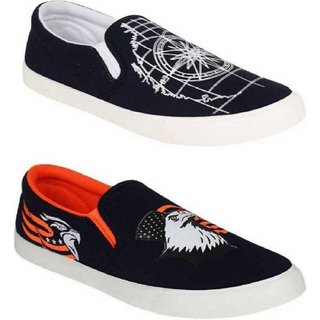 Buy Hotstyle Men S 2 Pair Combo Canvas Casual Shoes Online Get