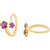 Voylla CZ Gems Adorned Floral Toe Rings