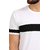 Men's White Black Round Neck Color Block T-Shirt