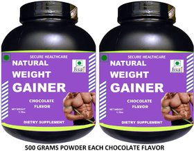 Secure Healthcare Natural Weight Gainer Chocolate Flavor Muscle Gainer 500 gm Powder (Pack Of 2)