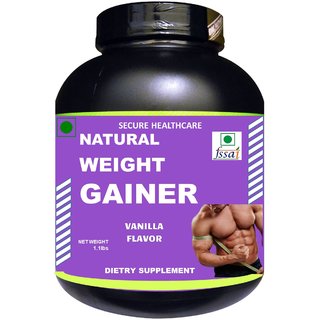                       Secure Healthcare Natural Weight Gainer Vanilla Flavor Muscle Gainer 500 gm Powder (Pack Of 1)                                              