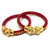 TANVI J Gold Plated Maroon Colored Pola Bangle for Women