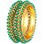 MFJ Fashion Jewellery Traditional Green Pearl Gold Plated Set Of 2 Bangle For Women