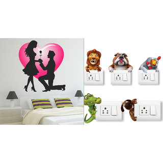                       Valentine my love Old With Free Animals Switch Board Sticker                                              