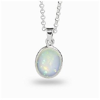 Natural Opal silver Pendant Lab Certified 6.25 Ratti Opal stone Pendant For Astrological Purpose BY CEYLONMINE Natural Opal silver Pendant Lab Certified 6.25 Ratti Opal stone Pendant For Astrological Purpose BY CEYLONMINE