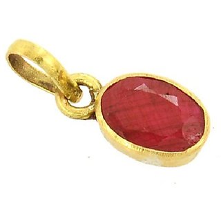                       CEYLONMINE- Natural Ruby/Manik 7.25 Ratti Stone Gold Plated Pendant Unheated  Precious Stone Ruby Pendant                                              