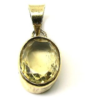                       Original Yellow Sapphire 6.25 Ratti Gold Plated Pendant Unheated  Untreated Stone Pukhraj Pendant By CEYLONMINE                                              