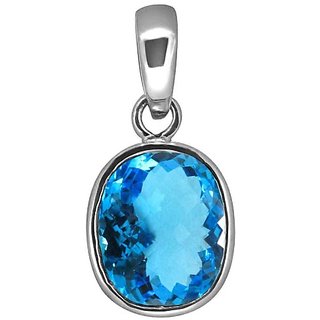 Original Blue Topaz 7.25 Carat Stone Pendant Silver Plated Lab Certified Stone Topaz Pendant By CEYLONMINE Original Blue Topaz 7.25 Carat Stone Pendant Silver Plated Lab Certified Stone Topaz Pendant By CEYLONMINE