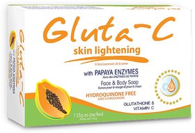 gluta-c intense whitening with papaya exfoliants face and body soap 135g