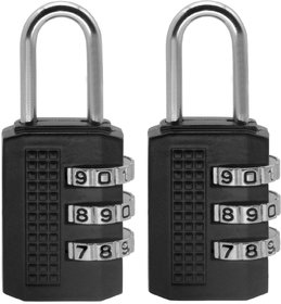 2 Pieces 3 Digit Own Password Travel Resettable Combination Security Padlock - 12 B