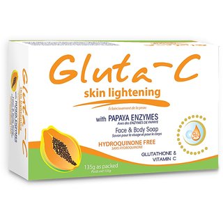 gluta-c intensive whitening with papaya exfoliants face and boby soap 135g