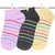 Neska Moda 3 Pair Women Formal Striped Free Size Cotton Ankle Length Socks Black White Pink S158