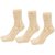 Neska Moda 3 Pair Women Skin Formal Plain Cotton Ankle Length Thumb Socks S27