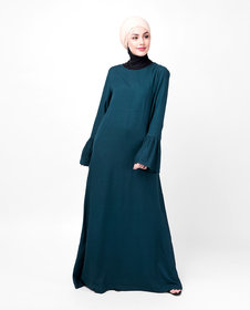 Silk Route London Teal Bell Sleeve Abaya For Women Height of 5