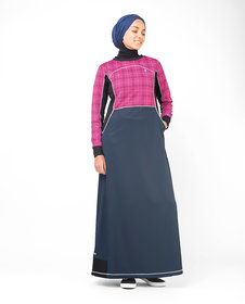 Silk Route London Rose Checked Print Jilbab For Women Height of 5