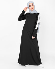 Silk Route London Black Contrast Tape Jilbab For Women Height of 5