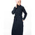 Silk Route London Full Front Open Navy Waist Tie Up Abaya For Women Height of 5
