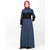Silk Route London Blue & Black Full Front Open Denim Abaya For Women Height of 5