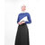 Silk Route London Asymmetric Blue Colour Blocking Jilbab For Women Height of 56 inches, Jilbab Length is 58 inches