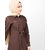 Silk Route London Full Front Open Shirt Collar Mustang Brown Abaya For Women Height of 5