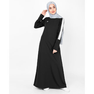 Silk Route London Black Contrast Tape Jilbab For Women Height of 5