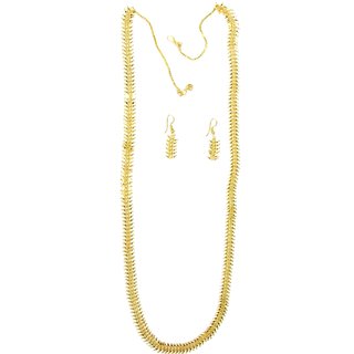                       Golden grass durva necklace set                                              