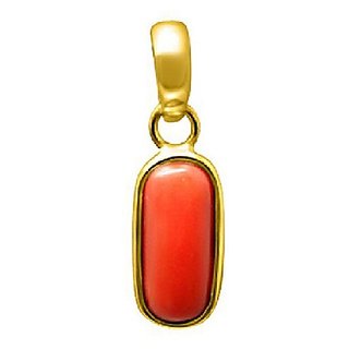                       CEYLONMINE - Coral Pendant set for women Original & Natural Moonga stone pendant 6.25 carat                                              