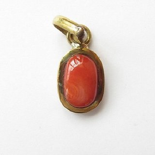 CEYLONMINE - Coral Pendant set for women Original & Natural Moonga stone pendant 7.00 carat CEYLONMINE - Coral Pendant set for women Original & Natural Moonga stone pendant 7.00 carat