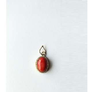                       CELONMINE - Red Coral Pendant Original stone moonga pendant for women                                              