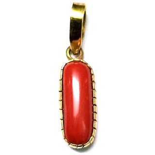 CEYLONMINE - Coral Pendant original stone monga pendant for women 6.50 ratti CEYLONMINE - Coral Pendant original stone monga pendant for women 6.50 ratti