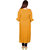 Rayon Kurti Yellow Bell Sleeves Cold Shoulder