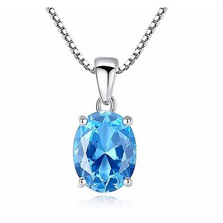 Original Blue Topaz Pendant Silver Plated 6.25 Ratti Natural Stone Topaz Pendant By CEYLONMINE Original Blue Topaz Pendant Silver Plated 6.25 Ratti Natural Stone Topaz Pendant By CEYLONMINE