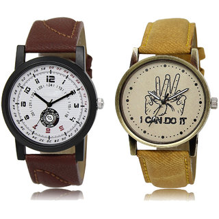 ADK LK-11-30 White & Orange Dial Look Watches for  Men