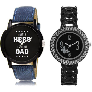ADK LK-07-201 Black & Black Dial Designer Watches for  Couple