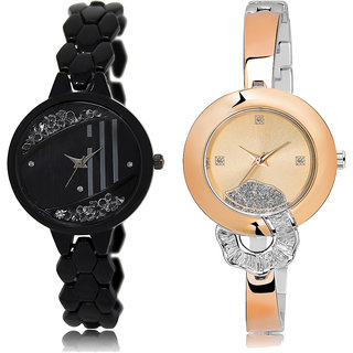 ADK LK-221-250 Black & Rose Gold Dial Look Watches for  Girls